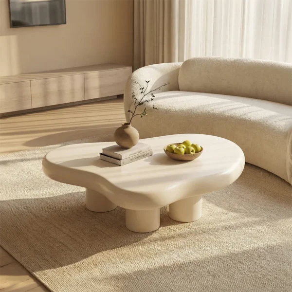 Irregular White Coffee Table